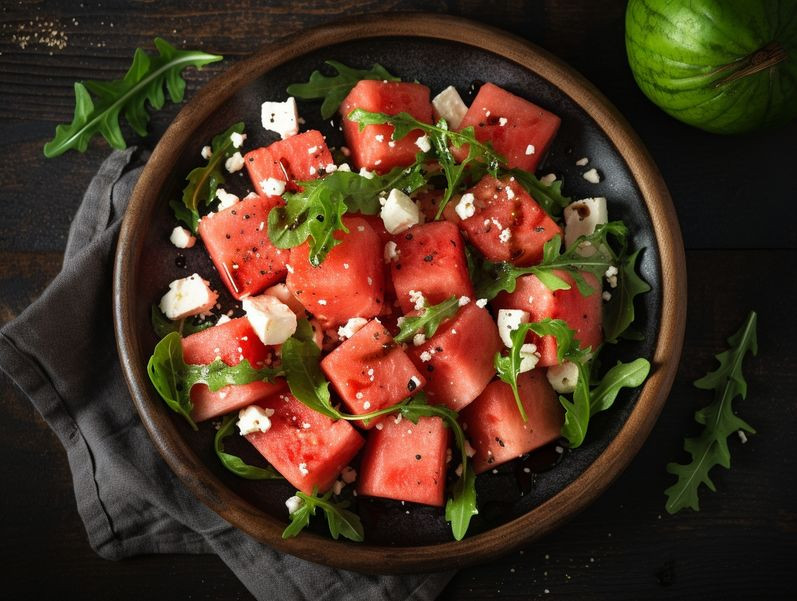 La salade de pastéque pour une alimentation ayurvedique Salade de pastéque : cuisnie ayurvedique