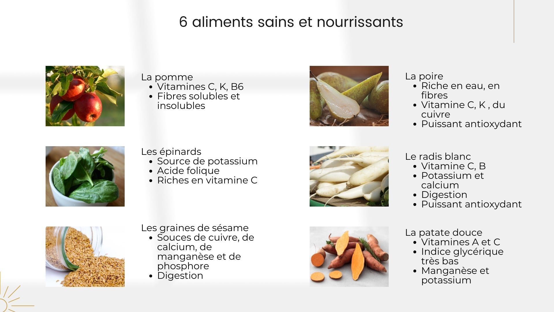 Six aliments pour une nourriture yoga d'automne
