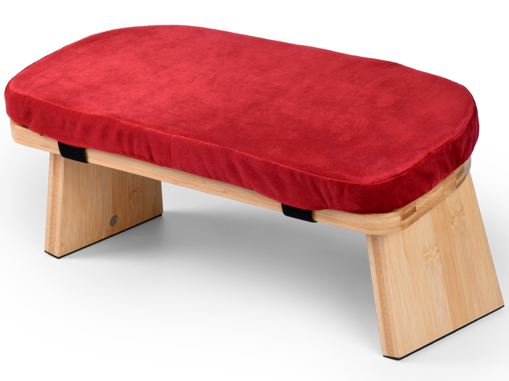 Item Foldable Meditation Bench Burgundy Cushion