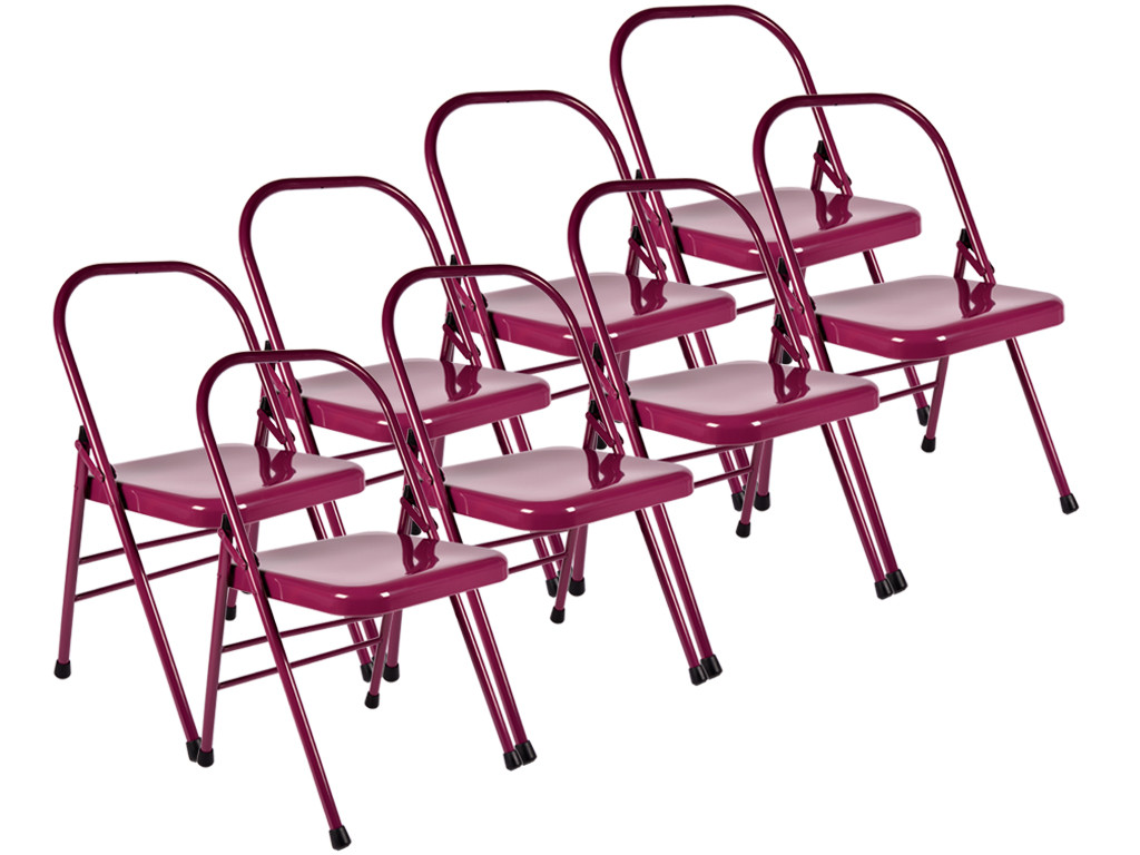 Item Chaise de Yoga 1 Barre Haute Prune Lot de 8
