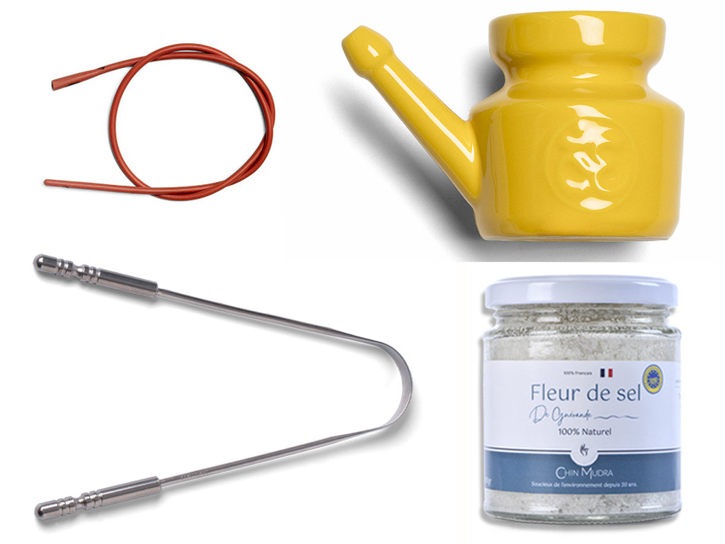 Item Kit Lota Jala Neti complet Porcelaine Jaune Safran 400 ml