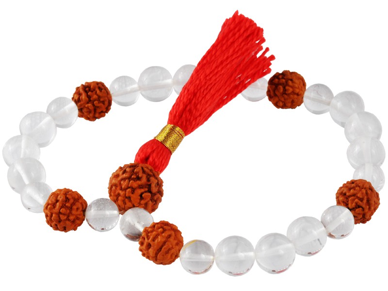 Item Mala 27 perles Cristal & Rudraksha