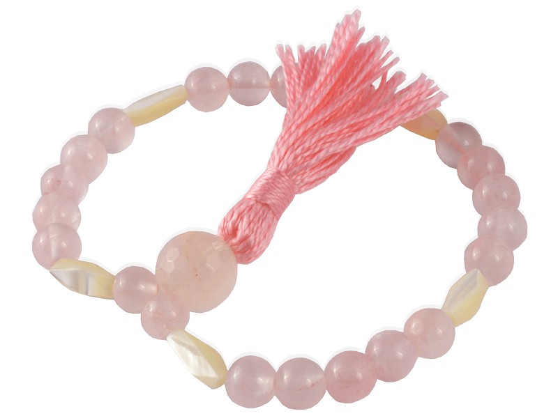 Item Mala 27 perles - Quartz Rose & Nacre Mala