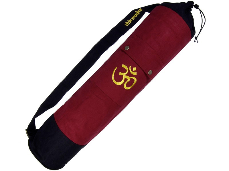 Item Sac à tapis de yoga 100% Coton Bio 90cm x 15cm Bordeaux/noir
