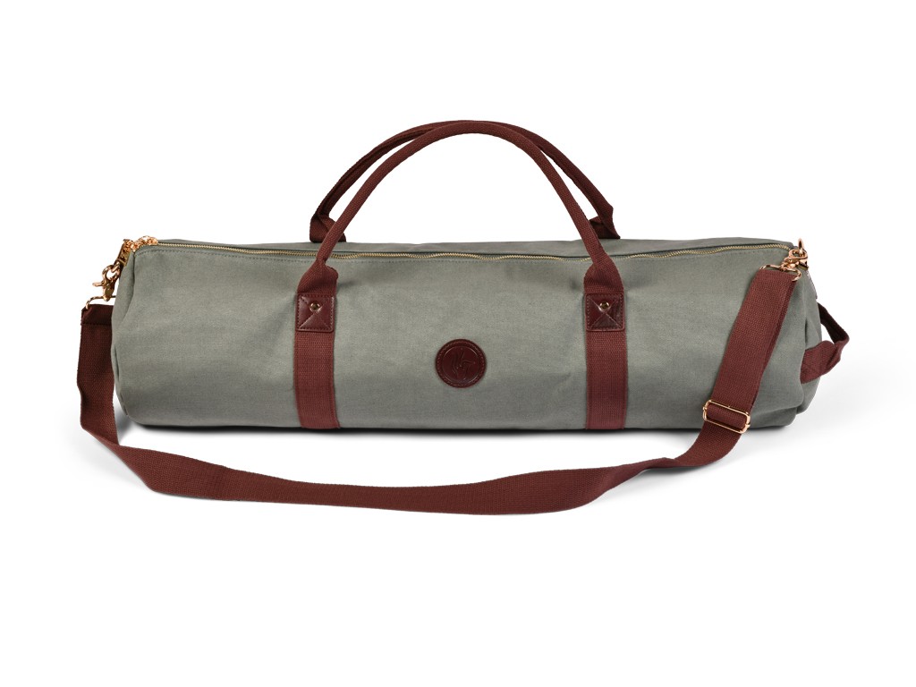 Item Outdoor Yoga Mat Bag in Organic Cotton and Vegan Leather - Khaki 20 cm x 70 cm