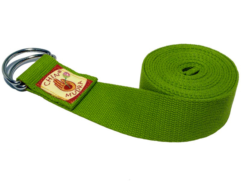 Item Yoga strap 100% Organic cotton ½ moon Buckle Green