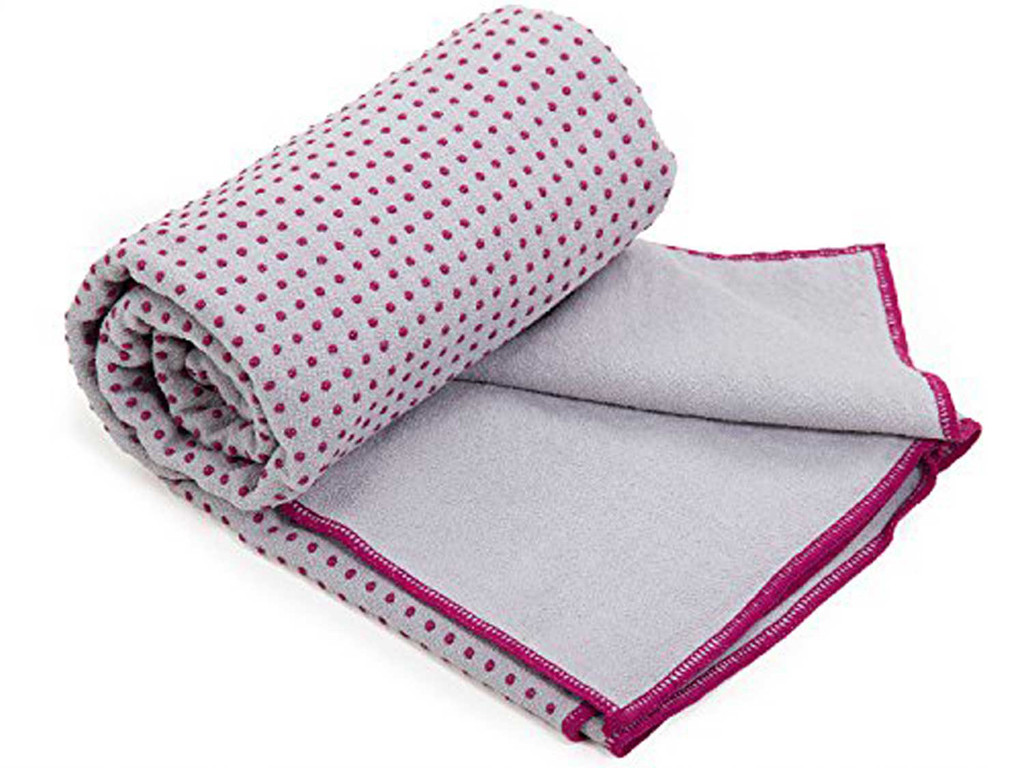 Item Anti-Slip Yoga Towel bicolour - 183cmx 61cm Grey/Aubergine
