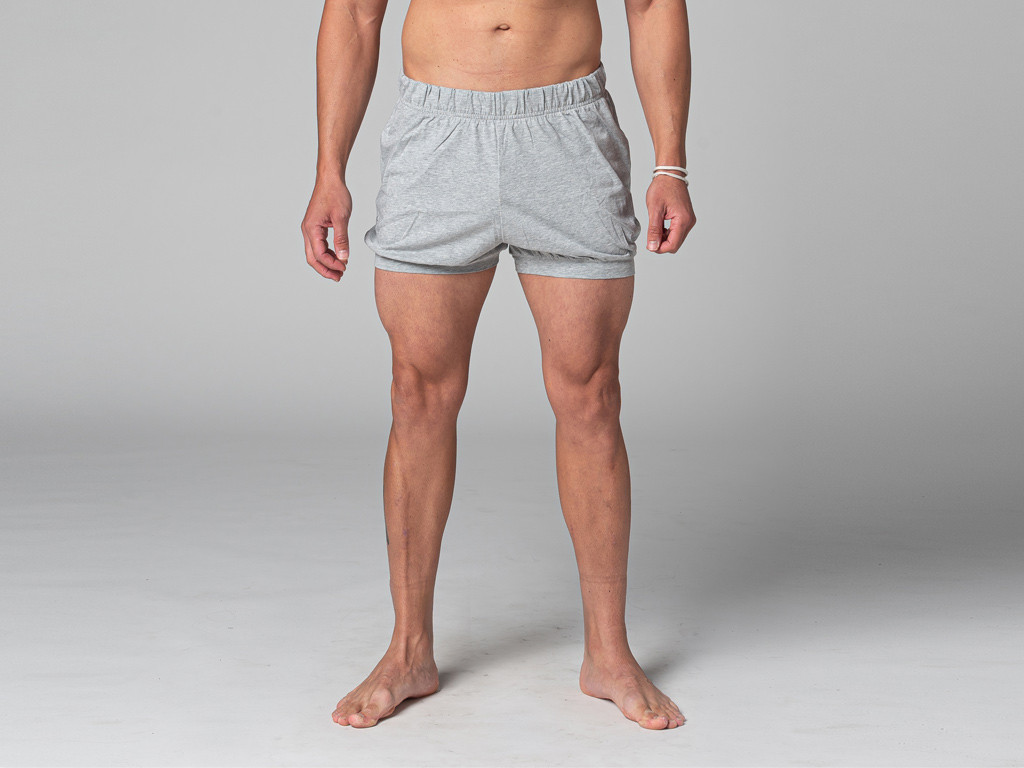 Item Men's Traditional Iyengar Shorts - Organic Cotton Grey