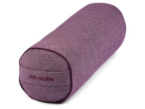 Cylindrical yoga bolster in organic cotton chambray - Spelt