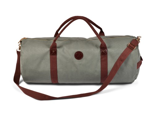 Outdoor Yoga Mat Bag in Organic Cotton and Vegan Leather - Khaki